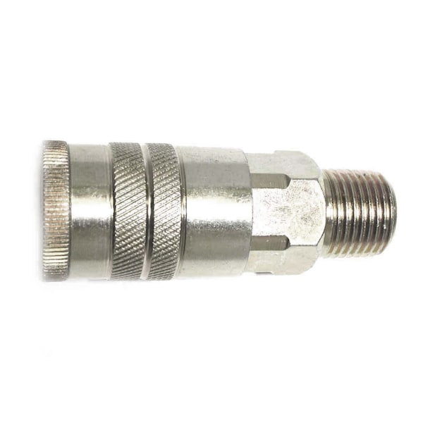 Interstate Pneumatics Quick Connect Coupler, Automotive, 1/2 in Body, 1/2 in MNPT, Steel, Zinc-Plated CA881 - main